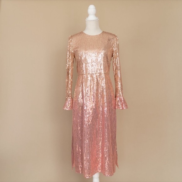 RACHEL PARCELL Sequin Long Sleeve Dress - Picture 4 of 14